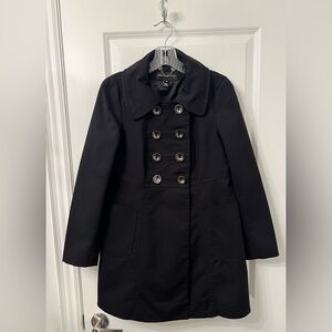 Sandra Angelozzi Black Double-Breasted Trench Coat